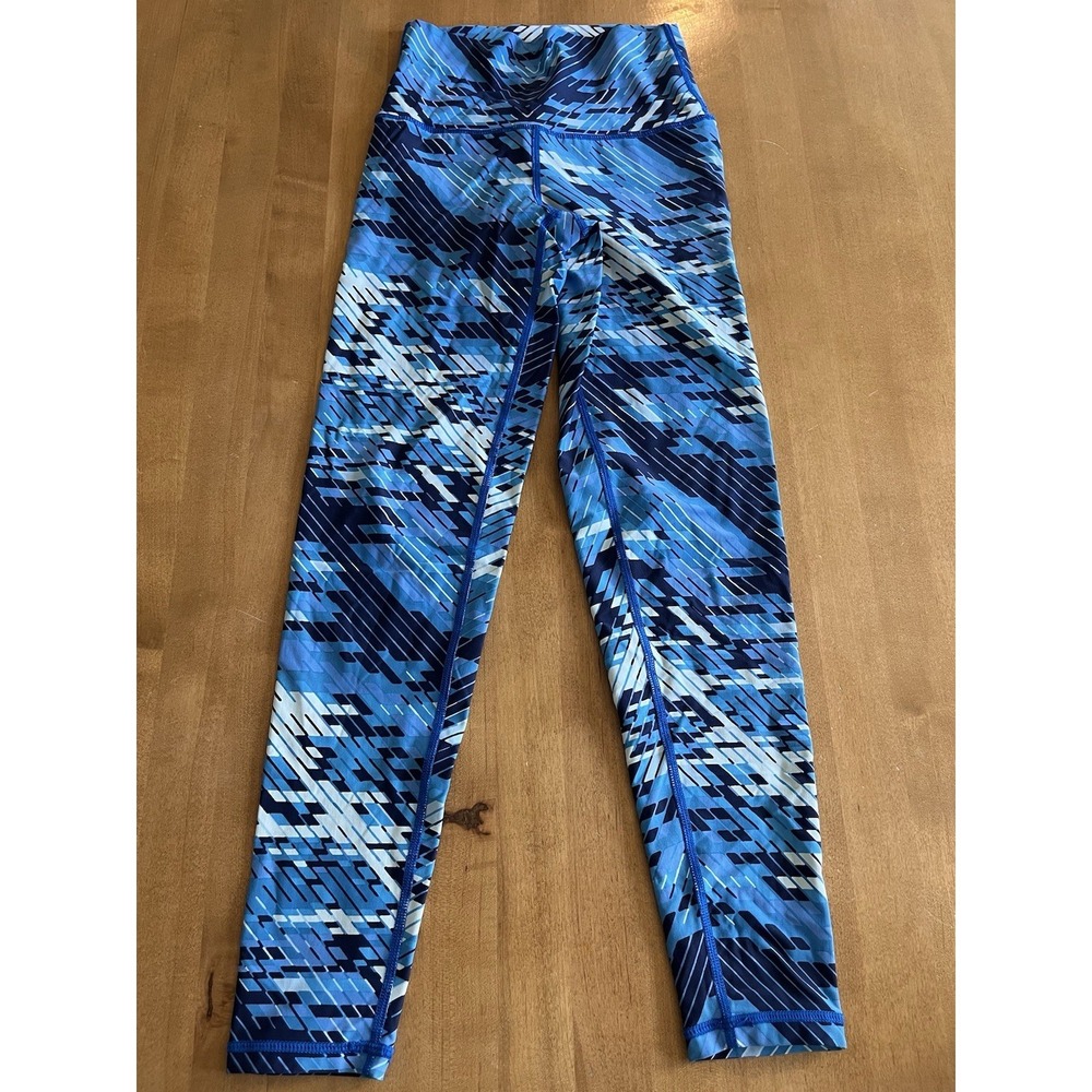 Aerie‎ Women's Blue Printed Leggings Size XS Athletic Run Yoga Chill Play Move